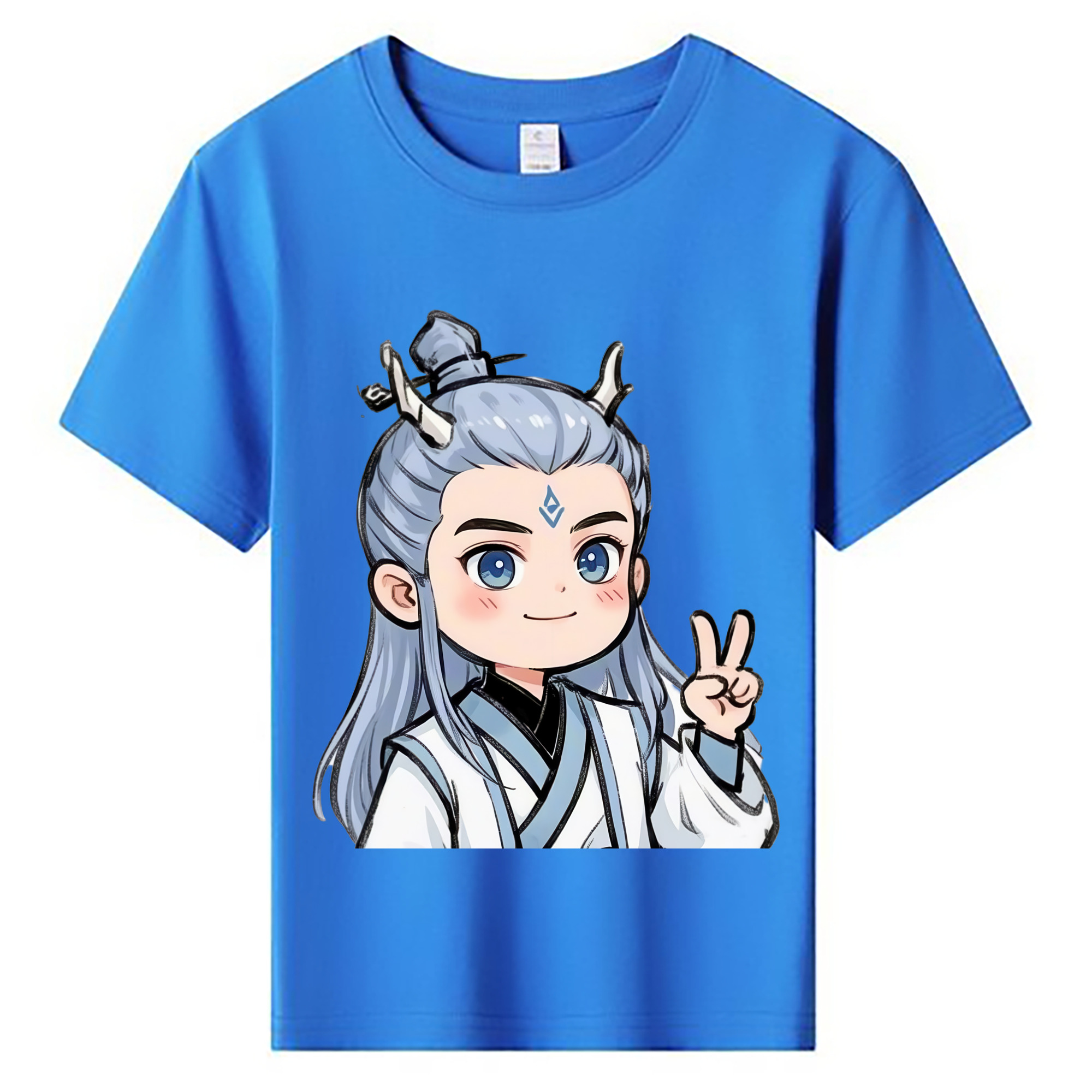 （画像用） Ne Zha 2 ナタ 魔童の大暴れ 綿100％キッズTシャツ（フロントプリント）